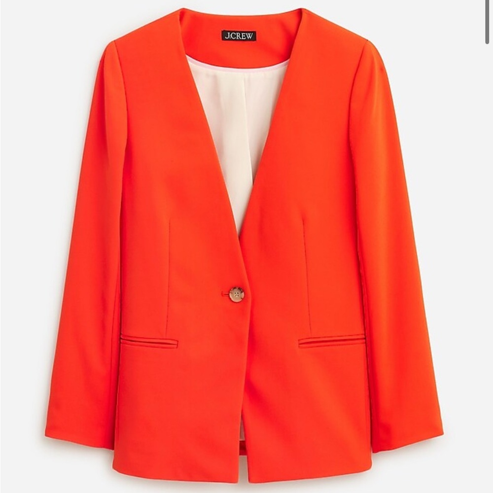J. Crew Alfie Collarless Blazer in City Crepe